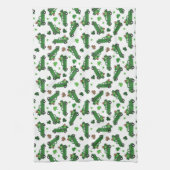 St Patricks Day Green Plaid Truck Klaver Blad Theedoek (Verticaal)
