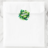 St Patricks Day Green Ribbon Illustratie Ronde Sticker (Tas)