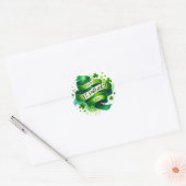St Patricks Day Green Ribbon Illustratie Ronde Sticker (Envelop)