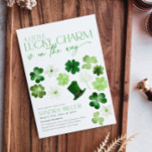 St. Patricks Day Green Shamrock Baby Shower Kaart