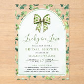 St Patrick's Day Green Shamrock Bow Bridal Shower Acryl Uitnodigingen (Voorkant)