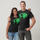 St Patrick's Day Green Shamrock Buffalo Bison Iris T-shirt (Unisex)