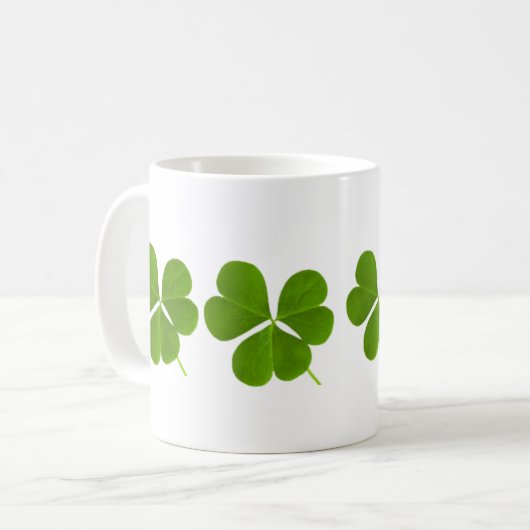 St. Patricks Day Green Shamrock Clover- mok koffie (Voorkant links)