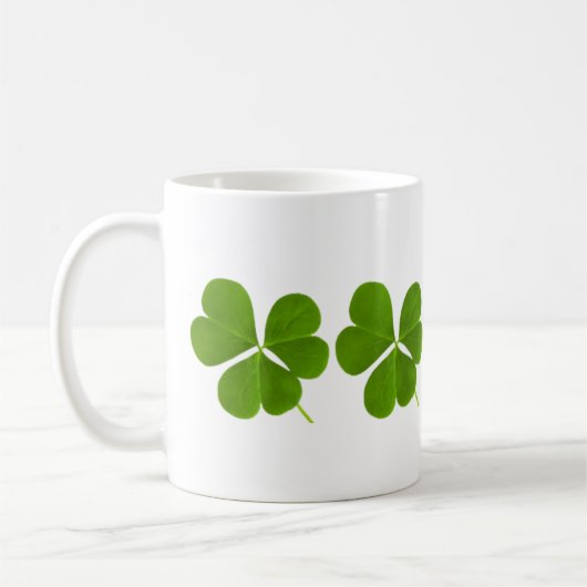 St. Patricks Day Green Shamrock Clover- mok koffie (Links)