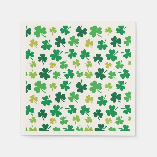 St Patricks Day Green Shamrock Clover Pattern Servetten (Voorkant)