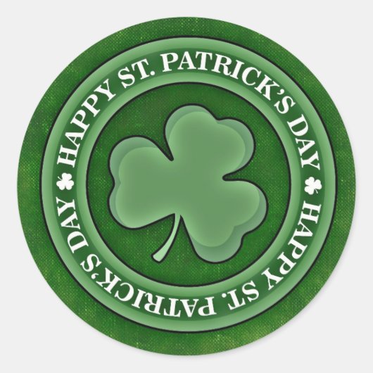 St Patricks Day Green Shamrock Clover Ronde Sticker (Voorkant)