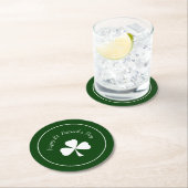 St. Patrick's Day Green shamrock Cute Clover Ronde Kartonnen Onderzetter (Insitu)