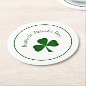 St. Patrick's Day Green shamrock Cute Clover Ronde Kartonnen Onderzetter (Gebogen)