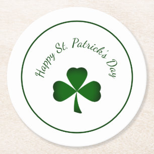 St. Patrick's Day Green shamrock Cute Clover Ronde Kartonnen Onderzetter