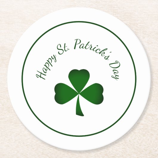 St. Patrick's Day Green shamrock Cute Clover Ronde Kartonnen Onderzetter (Voorkant)