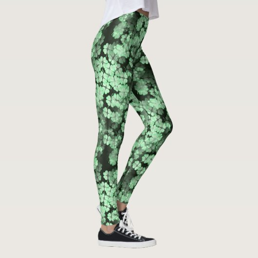 St Patrick's Day Green Shamrock Forest Leggings (Rechts)