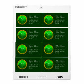 ST PATRICK'S DAY GREEN SHAMROCK GEMSTONE JEWEL ETIKET (Full Sheet)
