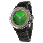 ST PATRICK'S DAY GREEN SHAMROCK GEMSTONE JEWEL HORLOGE (Gekanteld)
