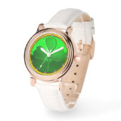 ST PATRICK'S DAY GREEN SHAMROCK GEMSTONE JEWEL HORLOGE (Hoek)