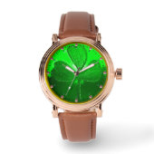 ST PATRICK'S DAY GREEN SHAMROCK GEMSTONE JEWEL HORLOGE (Voorkant)