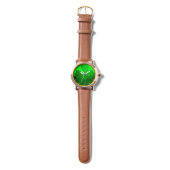 ST PATRICK'S DAY GREEN SHAMROCK GEMSTONE JEWEL HORLOGE (Bandje)
