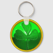 ST PATRICK'S DAY GREEN SHAMROCK GEMSTONE JEWEL SLEUTELHANGER (Voorkant)