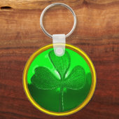 ST PATRICK'S DAY GREEN SHAMROCK GEMSTONE JEWEL SLEUTELHANGER (Achterkant)