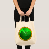 ST PATRICK'S DAY GREEN SHAMROCK GEMSTONE JEWEL TOTE BAG (Voorkant (product))
