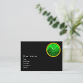 ST PATRICK'S DAY GREEN SHAMROCK GEMSTONE JEWEL VISITEKAARTJE (Staand voorkant)