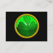 ST PATRICK'S DAY GREEN SHAMROCK GEMSTONE JEWEL VISITEKAARTJE (Achterkant)