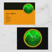 ST PATRICK'S DAY GREEN SHAMROCK GEMSTONE JEWEL VISITEKAARTJE (Voorkant / Achterkant)