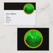 ST PATRICK'S DAY GREEN SHAMROCK GEMSTONE JEWEL VISITEKAARTJE (Voorkant / Achterkant)
