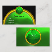 ST PATRICK'S DAY GREEN SHAMROCK GEMSTONE JEWEL VISITEKAARTJE (Voorkant / Achterkant)