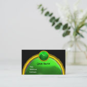 ST PATRICK'S DAY GREEN SHAMROCK GEMSTONE JEWEL VISITEKAARTJE (Staand voorkant)