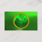 ST PATRICK'S DAY GREEN SHAMROCK GEMSTONE JEWEL VISITEKAARTJE (Achterkant)