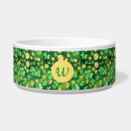 St Patrick's Day Green Shamrock Gold Coin Pet Voerbakje