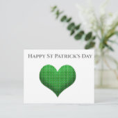 St Patrick's Day Green Shamrock Heart Briefkaart (Staand voorkant)