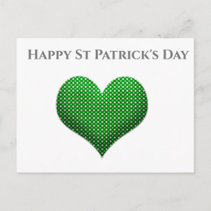 St Patrick's Day Green Shamrock Heart Briefkaart