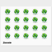 St Patrick's Day Green Shamrock Illustratie Ronde Sticker (Vel)