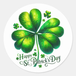 St Patrick's Day Green Shamrock Illustratie Ronde Sticker