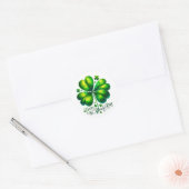 St Patrick's Day Green Shamrock Illustratie Ronde Sticker (Envelop)