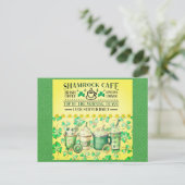 St. Patricks Day Green Shamrock Irish Cafe Briefkaart (Staand voorkant)