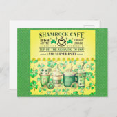 St. Patricks Day Green Shamrock Irish Cafe Briefkaart (Voorkant / Achterkant)