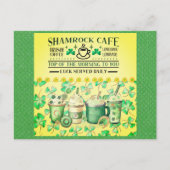 St. Patricks Day Green Shamrock Irish Cafe Briefkaart (Voorkant)