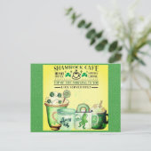 St. Patricks Day Green Shamrock Irish Cafe Briefkaart (Staand voorkant)