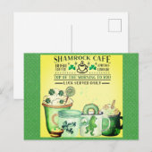 St. Patricks Day Green Shamrock Irish Cafe Briefkaart (Voorkant / Achterkant)
