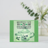 St. Patricks Day Green Shamrock Irish Cafe Briefkaart (Staand voorkant)