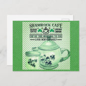 St. Patricks Day Green Shamrock Irish Cafe Briefkaart (Voorkant / Achterkant)