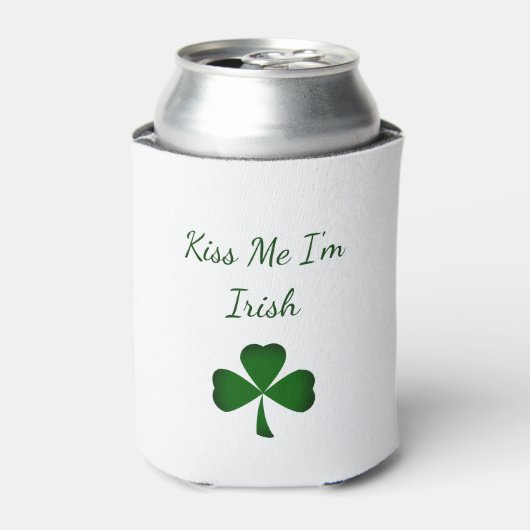 St. Patrick's Day Green Shamrock Kiss Me I'm Irish Blikjeskoeler (Blikje Voorkant)