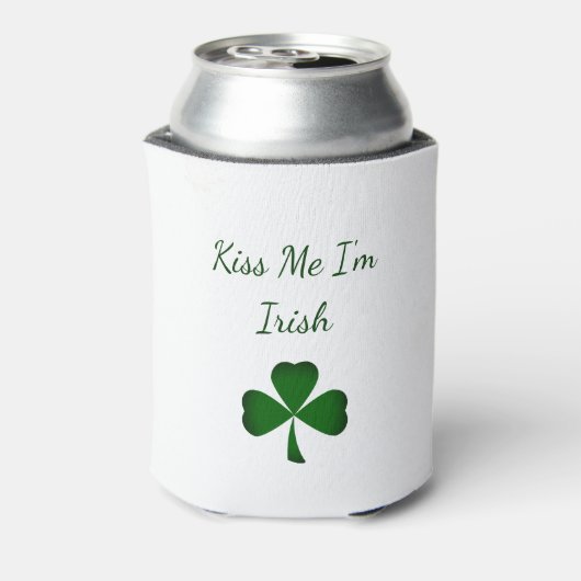 St. Patrick's Day Green Shamrock Kiss Me I'm Irish Blikjeskoeler (Blikje Achterkant)
