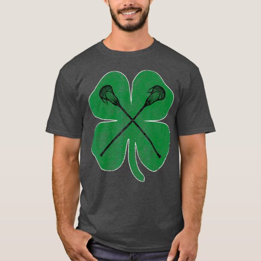 St Patricks Day Green Shamrock Lacrosse Irish T-shirt (Voorkant)
