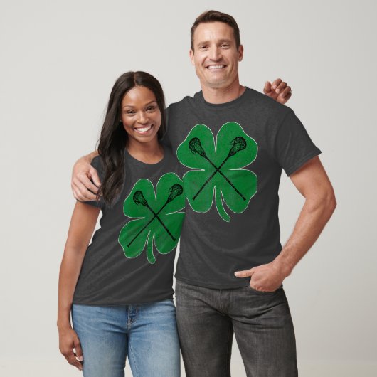 St Patricks Day Green Shamrock Lacrosse Irish T-shirt (Unisex)