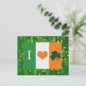 St Patricks Day Green Shamrock Love Briefkaart (Staand voorkant)