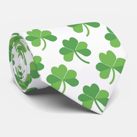 St. Patrick's Day Green Shamrock Mannen Stropdas (Opgerold)