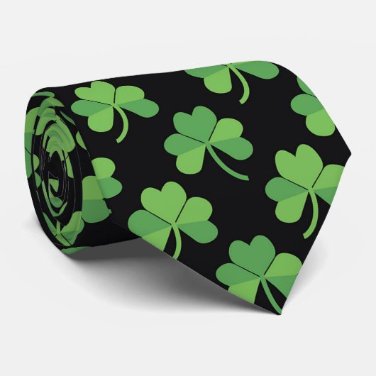 St. Patrick's Day Green Shamrock Mannen Stropdas (Opgerold)